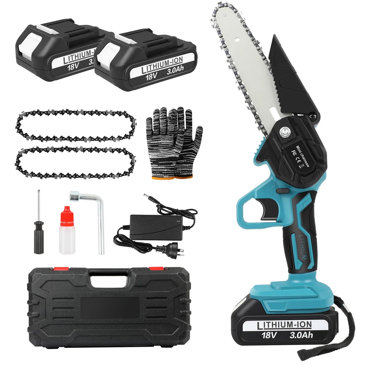 Cordless Electric Chainsaw (2 FREE Batteries)